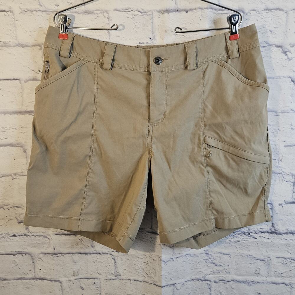 Duluth Mid-Rise Women's Dry on the Fly 7" Shorts Size 16 Beige